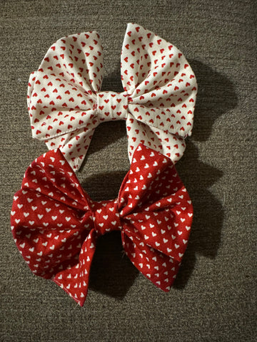 Double Fabric Heart Bows ❤️