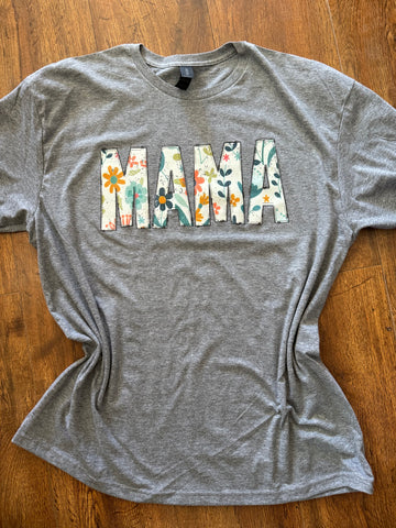 Mama Floral Distressed Tee