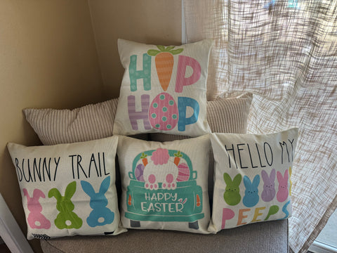 Easter Pillow Covers 18”x18”