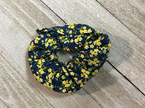Yellow Floral Scrunchie
